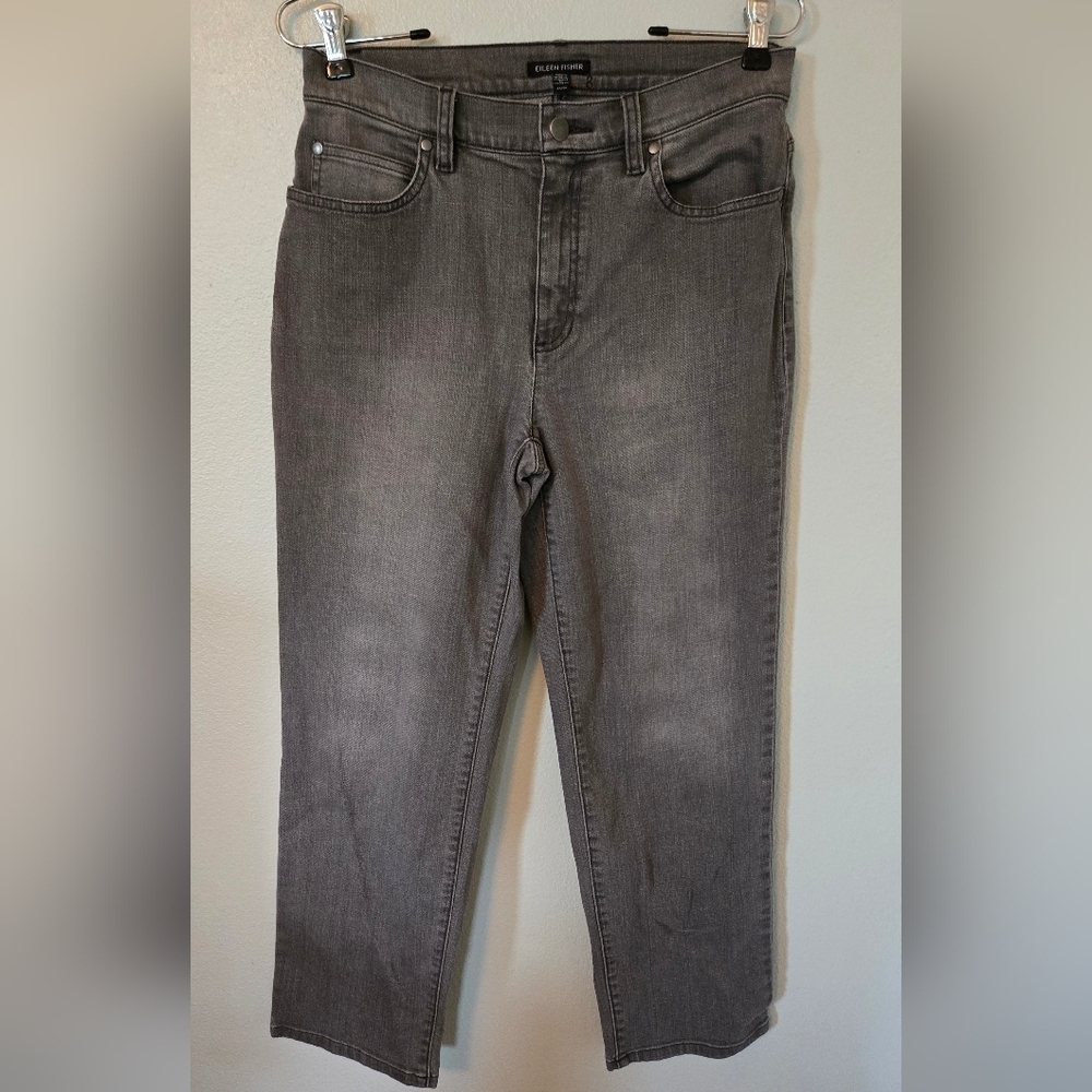 Eileen Fisher Gray Straight Leg Jeans Size XS
